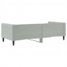 Sofa z funkcją spania, jasnoszara, 90x190 cm, obita aksamitem
