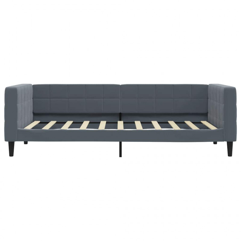 Sofa z funkcją spania, ciemnoszara, 90x190 cm, aksamit