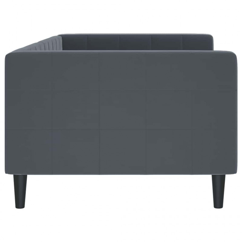 Sofa z funkcją spania, ciemnoszara, 90x190 cm, aksamit