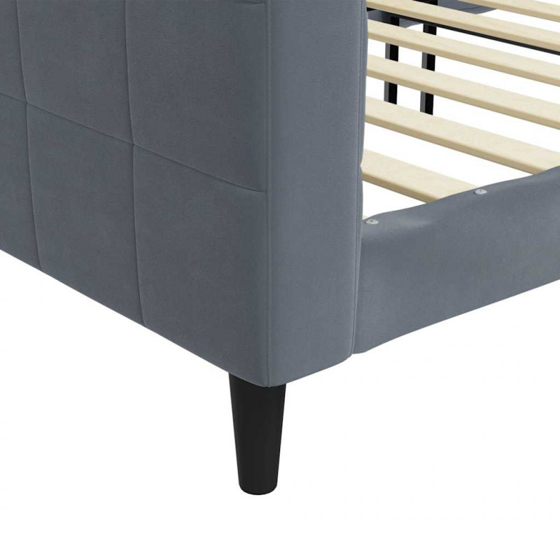 Sofa z funkcją spania, ciemnoszara, 90x190 cm, aksamit