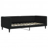 Sofa z funkcją spania, czarna, 90x190 cm, obita aksamitem