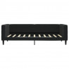 Sofa z funkcją spania, czarna, 90x190 cm, obita aksamitem