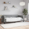 Sofa z funkcją spania, jasnoszara, 90x200 cm, obita tkaniną