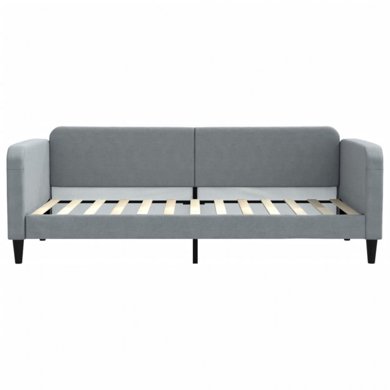 Sofa z funkcją spania, jasnoszara, 90x200 cm, obita tkaniną