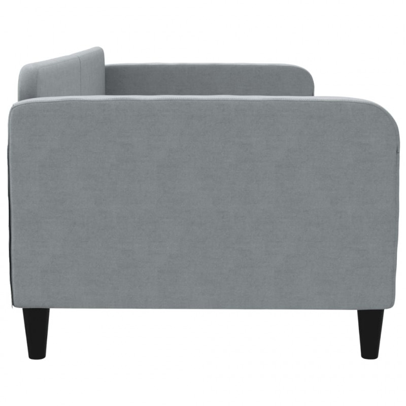 Sofa z funkcją spania, jasnoszara, 90x200 cm, obita tkaniną