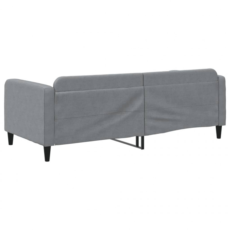 Sofa z funkcją spania, jasnoszara, 90x200 cm, obita tkaniną