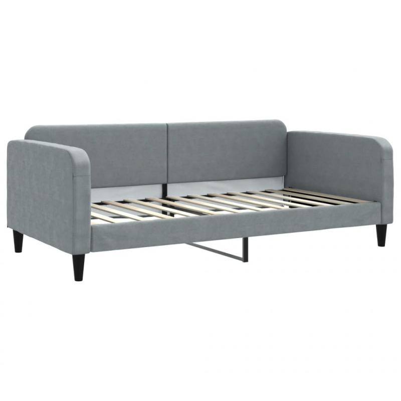 Sofa z funkcją spania, jasnoszara, 100x200 cm, obita tkaniną