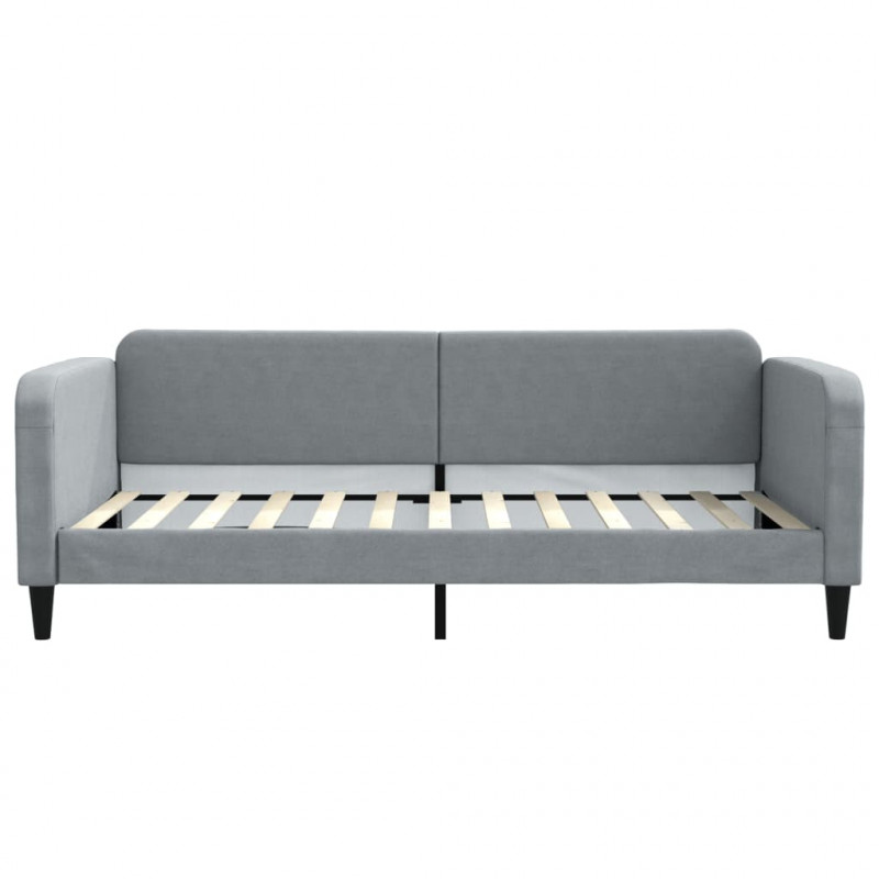 Sofa z funkcją spania, jasnoszara, 100x200 cm, obita tkaniną