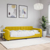 Sofa z funkcją spania, żółta, 80x200 cm, obita aksamitem
