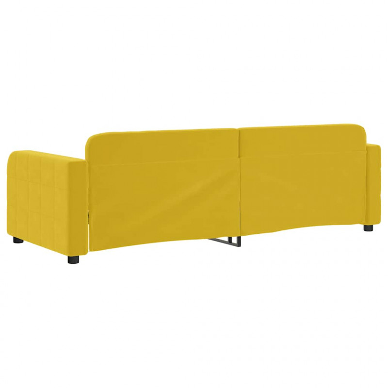 Sofa z funkcją spania, żółta, 80x200 cm, obita aksamitem