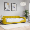 Sofa z funkcją spania, żółta, 90x200 cm, obita aksamitem