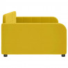 Sofa z funkcją spania, żółta, 90x200 cm, obita aksamitem