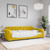 Sofa z funkcją spania, żółta, 100x200 cm, obita aksamitem