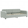 Sofa z funkcją spania, jasnoszara, 90x190 cm, obita aksamitem