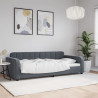 Sofa z funkcją spania, ciemnoszara, 90x190 cm, aksamit
