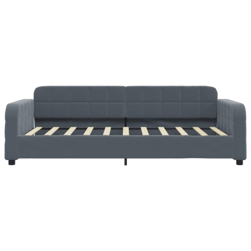 Sofa z funkcją spania, ciemnoszara, 90x190 cm, aksamit