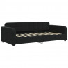 Sofa z funkcją spania, czarna, 90x190 cm, obita aksamitem