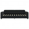 Sofa z funkcją spania, czarna, 90x190 cm, obita aksamitem