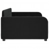 Sofa z funkcją spania, czarna, 90x190 cm, obita aksamitem