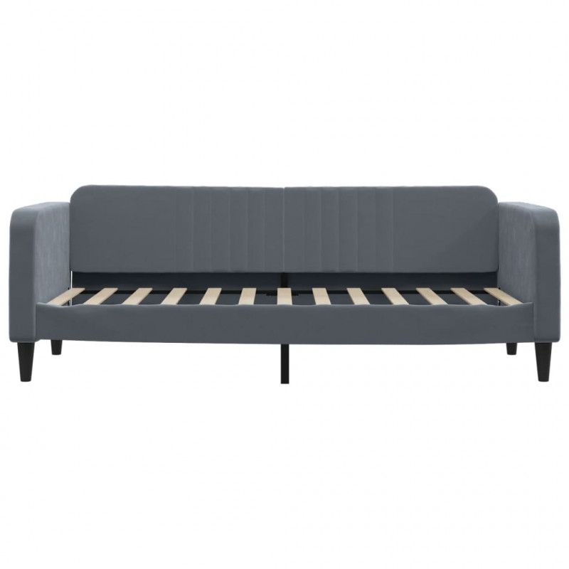 Sofa z funkcją spania, ciemnoszara, 80x200 cm, aksamitna