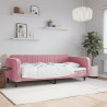 Sofa z funkcją spania, różowa, 90x200 cm, obita aksamitem