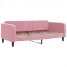 Sofa z funkcją spania, różowa, 90x200 cm, obita aksamitem