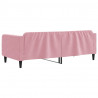 Sofa z funkcją spania, różowa, 90x200 cm, obita aksamitem