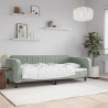 Sofa z funkcją spania, jasnoszara, 100x200 cm, obita aksamitem