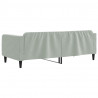 Sofa z funkcją spania, jasnoszara, 100x200 cm, obita aksamitem