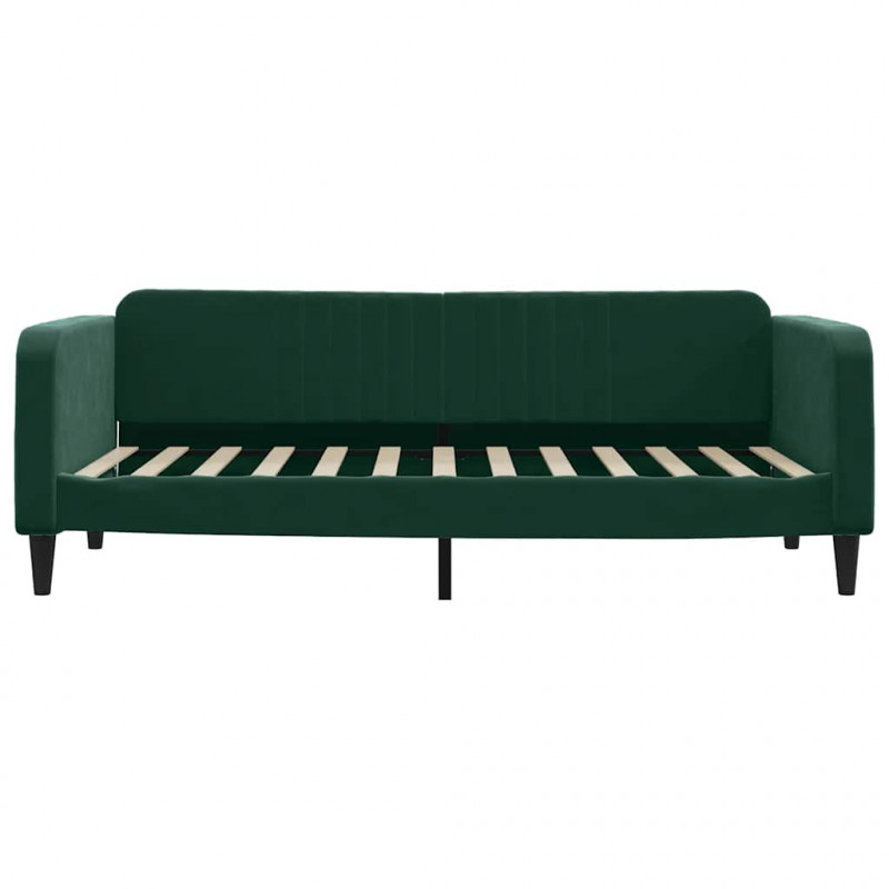 Sofa z funkcją spania, ciemnozielona, 100x200 cm, aksamit