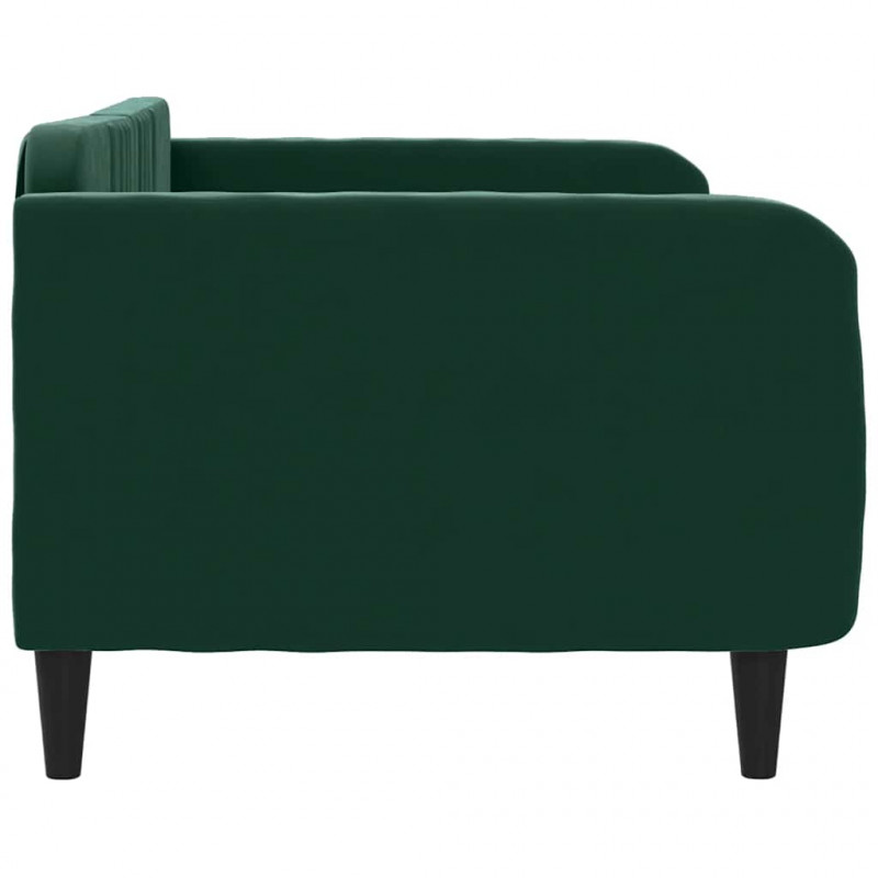 Sofa z funkcją spania, ciemnozielona, 100x200 cm, aksamit