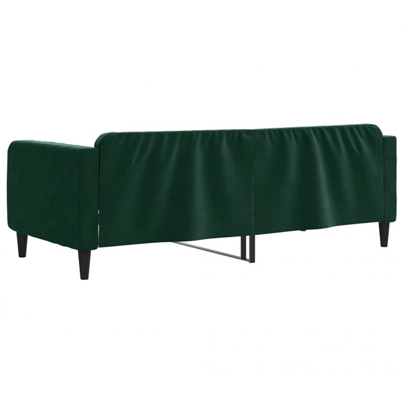Sofa z funkcją spania, ciemnozielona, 100x200 cm, aksamit