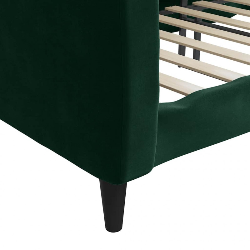 Sofa z funkcją spania, ciemnozielona, 100x200 cm, aksamit
