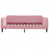 Sofa z funkcją spania, różowa, 100x200 cm, obita aksamitem