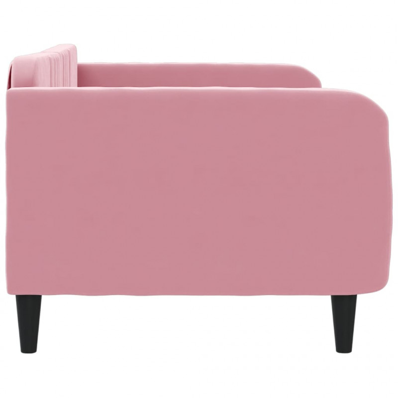 Sofa z funkcją spania, różowa, 100x200 cm, obita aksamitem