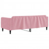 Sofa z funkcją spania, różowa, 100x200 cm, obita aksamitem