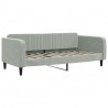 Sofa z funkcją spania, jasnoszara, 90x190 cm, obita aksamitem