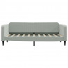 Sofa z funkcją spania, jasnoszara, 90x190 cm, obita aksamitem