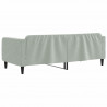 Sofa z funkcją spania, jasnoszara, 90x190 cm, obita aksamitem