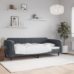 Sofa z funkcją spania, ciemnoszara, 90x190 cm, aksamit
