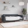 Sofa z funkcją spania, ciemnoszara, 90x190 cm, aksamit
