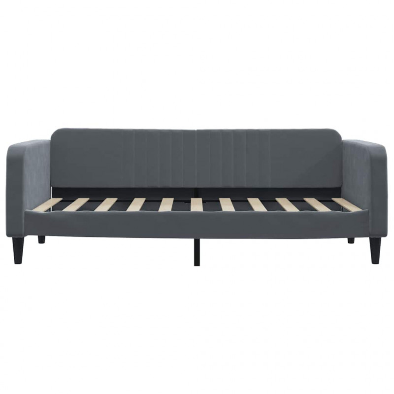 Sofa z funkcją spania, ciemnoszara, 90x190 cm, aksamit