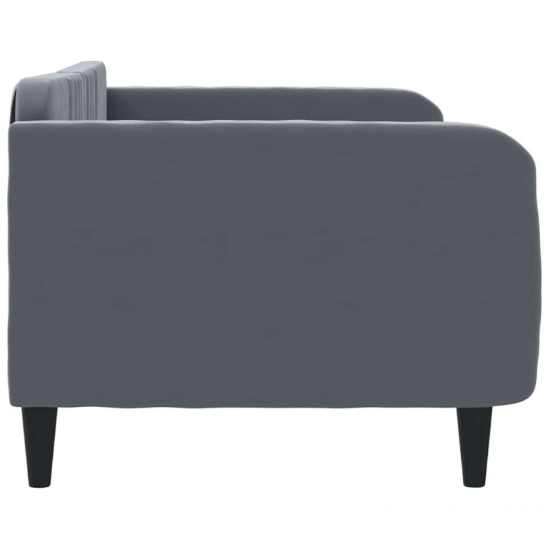 Sofa z funkcją spania, ciemnoszara, 90x190 cm, aksamit