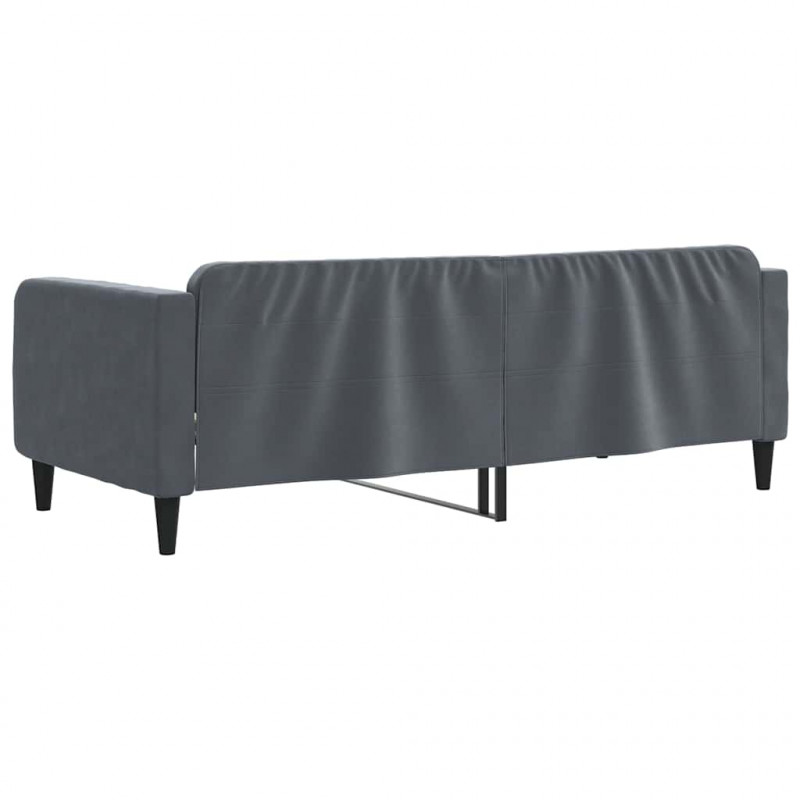 Sofa z funkcją spania, ciemnoszara, 90x190 cm, aksamit