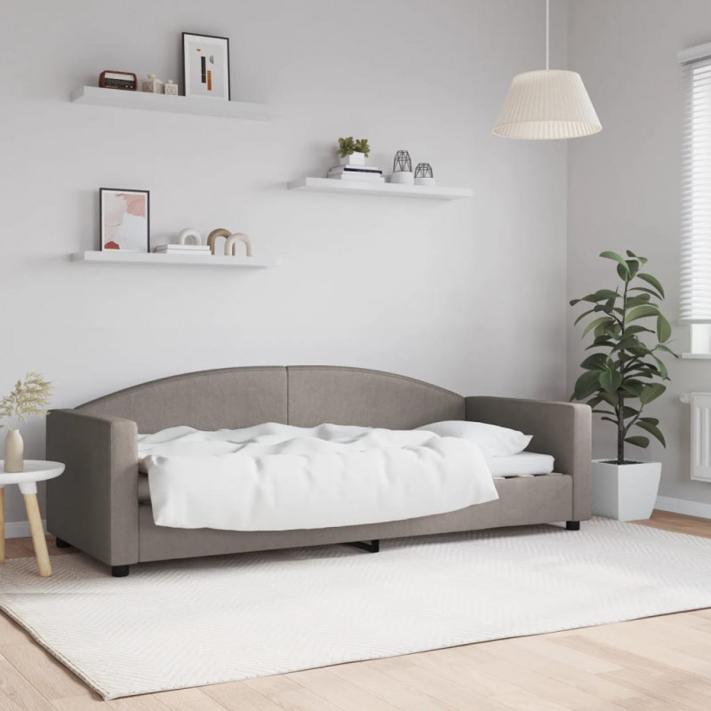 Sofa z funkcją spania, kolor taupe, 80x200 cm, obite tkaniną