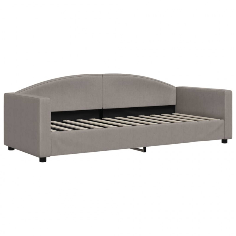 Sofa z funkcją spania, kolor taupe, 80x200 cm, obite tkaniną