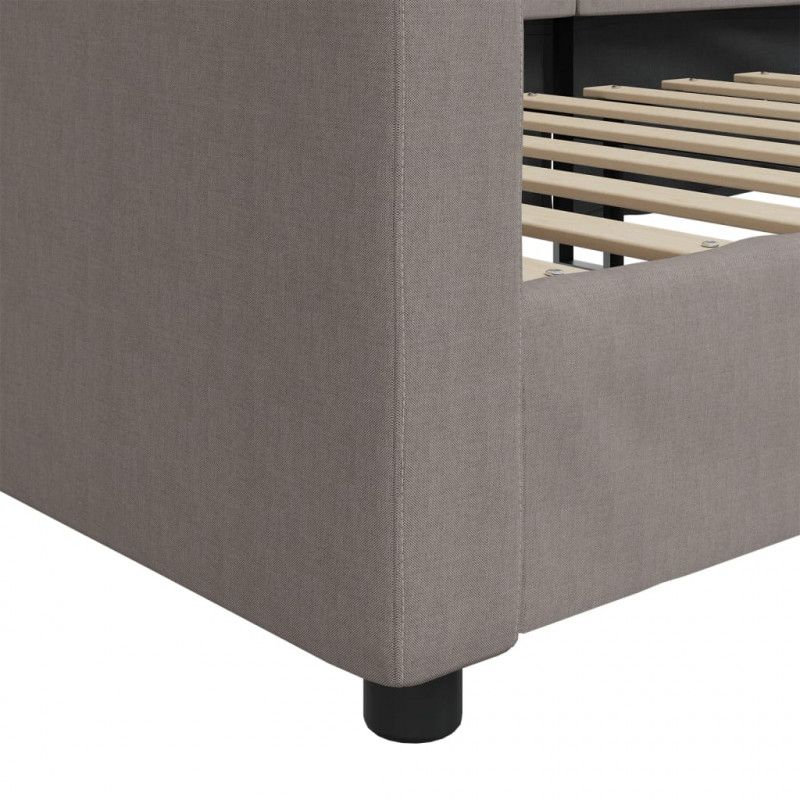 Sofa z funkcją spania, kolor taupe, 80x200 cm, obite tkaniną