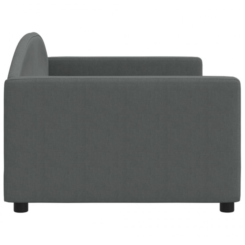 Sofa z funkcją spania, ciemnoszara, 90x200 cm, obita tkaniną