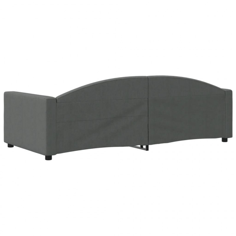 Sofa z funkcją spania, ciemnoszara, 90x200 cm, obita tkaniną