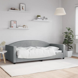 Sofa z funkcją spania, jasnoszara, 90x190 cm, obita tkaniną